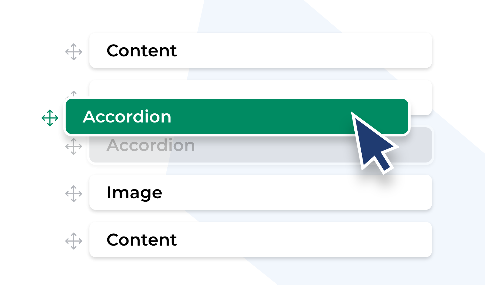 visual representation of content row order edit