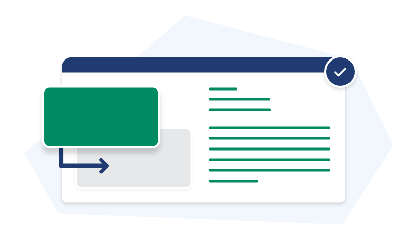 Graphic of an item being placed on a page