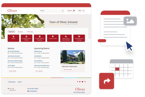 Staff Intranet Screenshot and Graphics