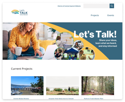 Central Saanich Engagement Platform Homepage