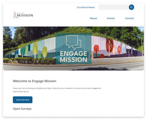 Mission Engagement Platform Homepage